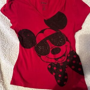 Disney Red Short Sleeve Minnie Mouse Graphic Tee